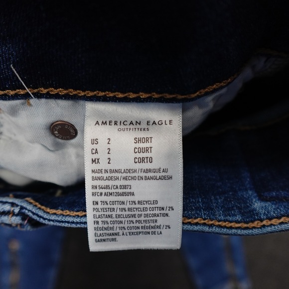 American Eagle High Rise Cargo Jegging Stretchy Women Zip Ankle 2 Short Blue - Picture 6 of 11